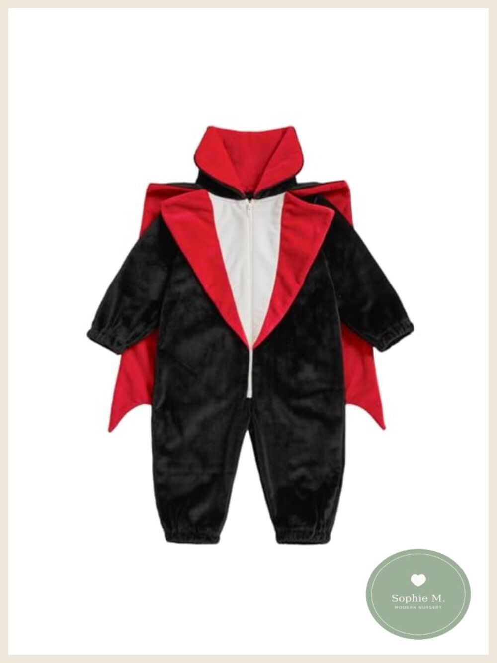 Toddler Vampire Costume Jumpsuit Long Sleeve Zipper